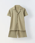 Summer Cotton Structured Fabric Boys Shirt Set