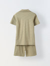 Summer Cotton Structured Fabric Boys Shirt Set