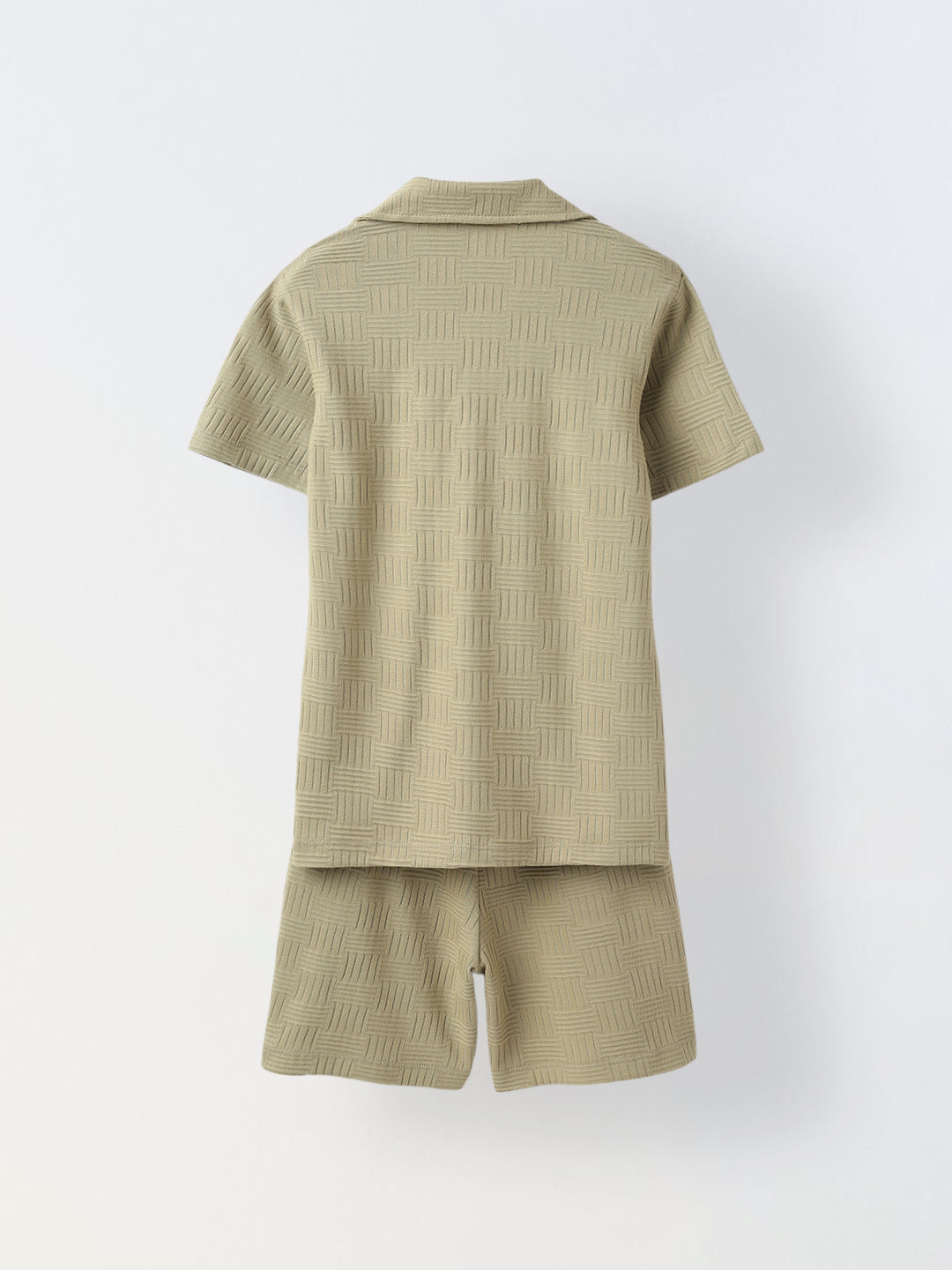 Summer Cotton Structured Fabric Boys Shirt Set