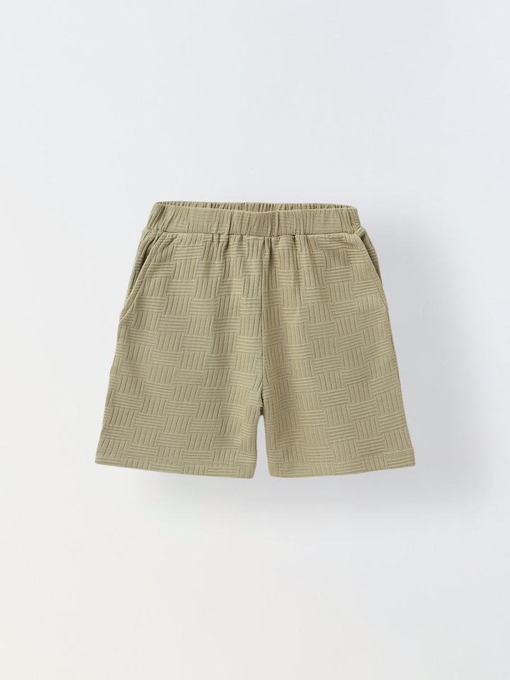Beige Textured Co-Ord Set-Boy