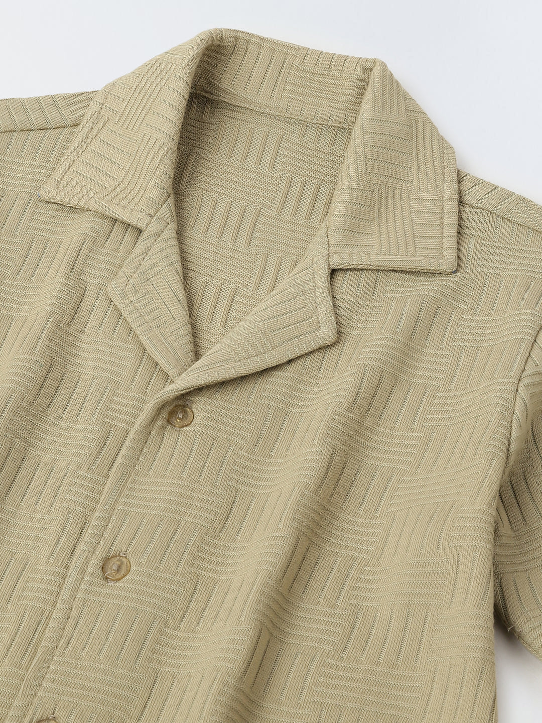 Beige Textured Co-Ord Set-Boy