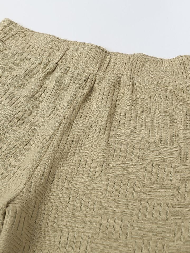 Beige Textured Co-Ord Set-Boy
