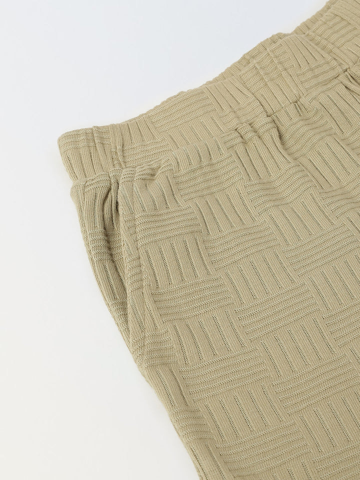 Beige Textured Co-Ord Set-Boy