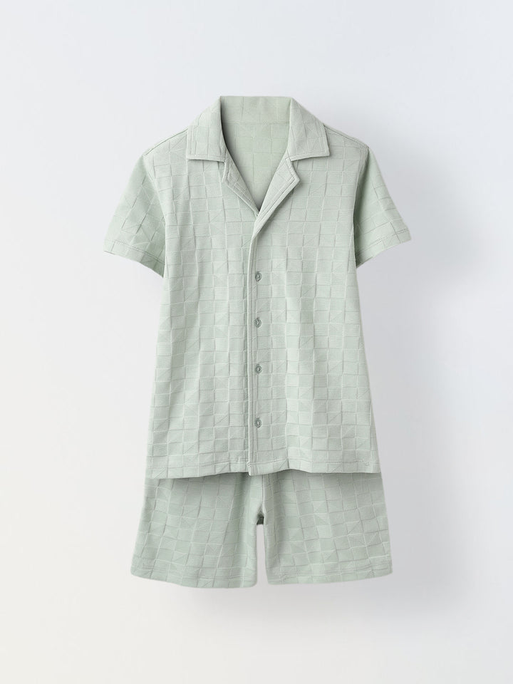 Sea Green Textured Co-Ord Set-Boy