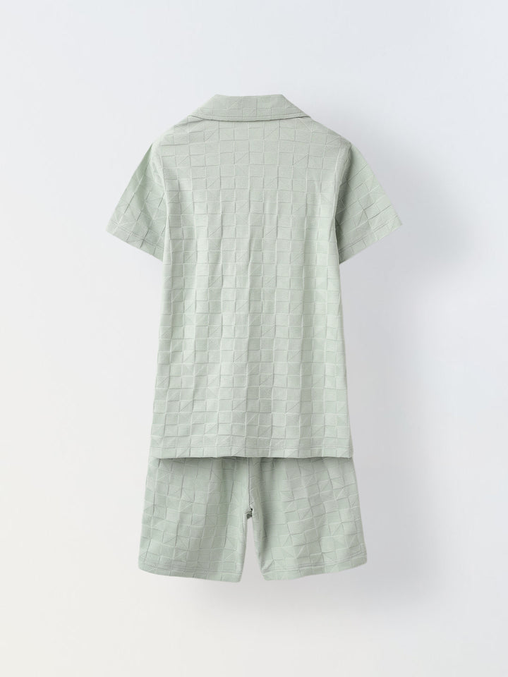 Sea Green Textured Co-Ord Set-Boy