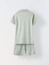 Summer Cotton Structured Fabric Boys Shirt Set