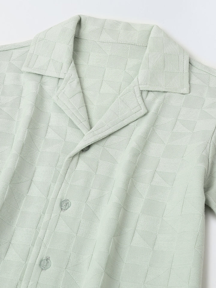 Sea Green Textured Co-Ord Set-Boy