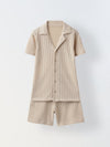 Summer Cotton Structured Fabric Boys Shirt Set