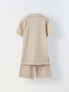 Summer Cotton Structured Fabric Boys Shirt Set