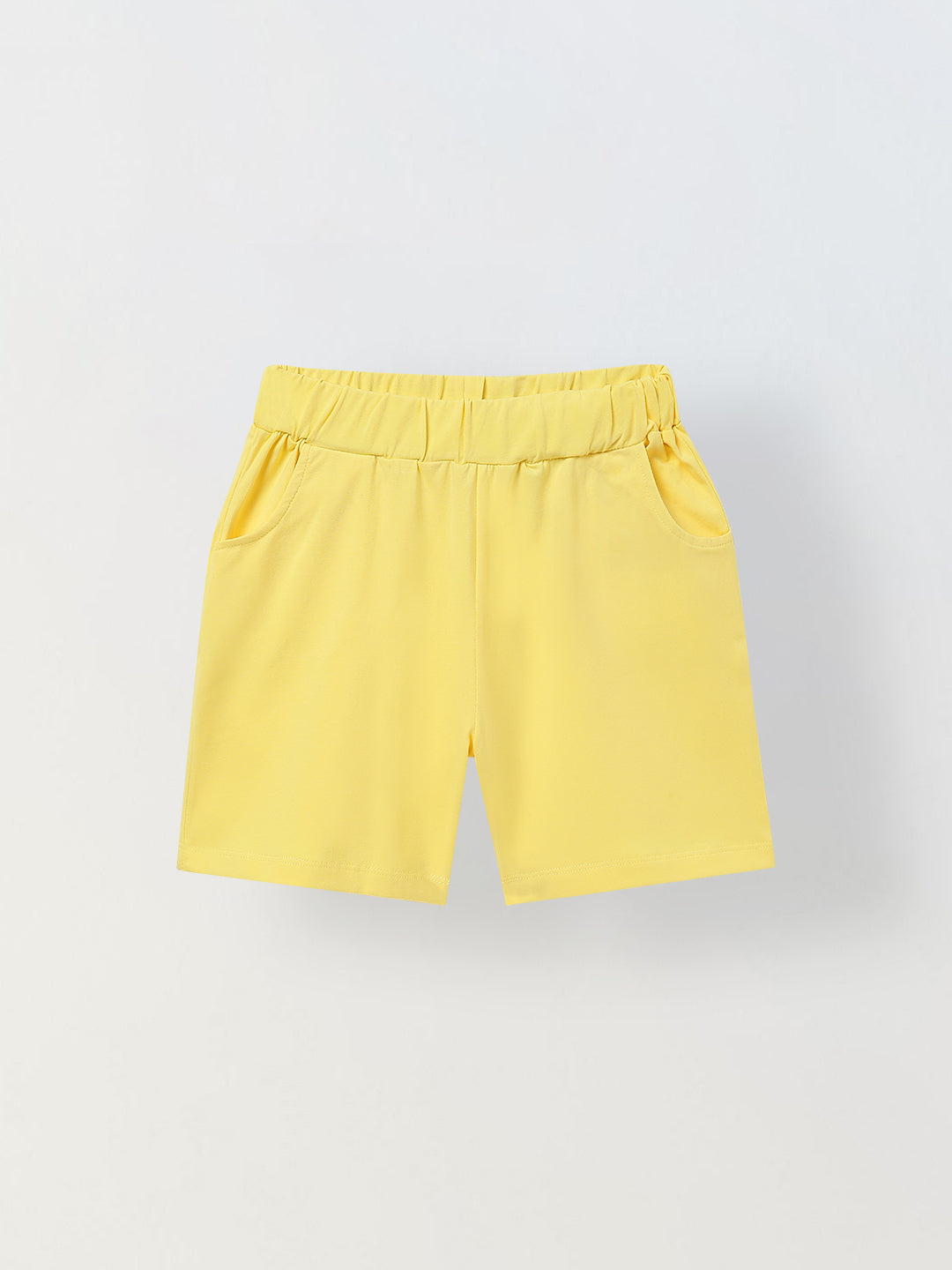 Spunkies Boys Yellow Solid Collared Short Sleeves Polo T-Shirt and Shorts Set