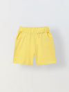 Spunkies Boys Yellow Solid Collared Short Sleeves Polo T-Shirt and Shorts Set