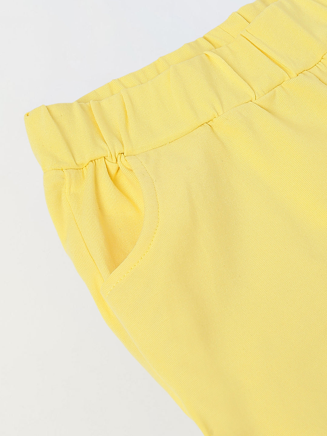 Spunkies Boys Yellow Solid Collared Short Sleeves Polo T-Shirt and Shorts Set