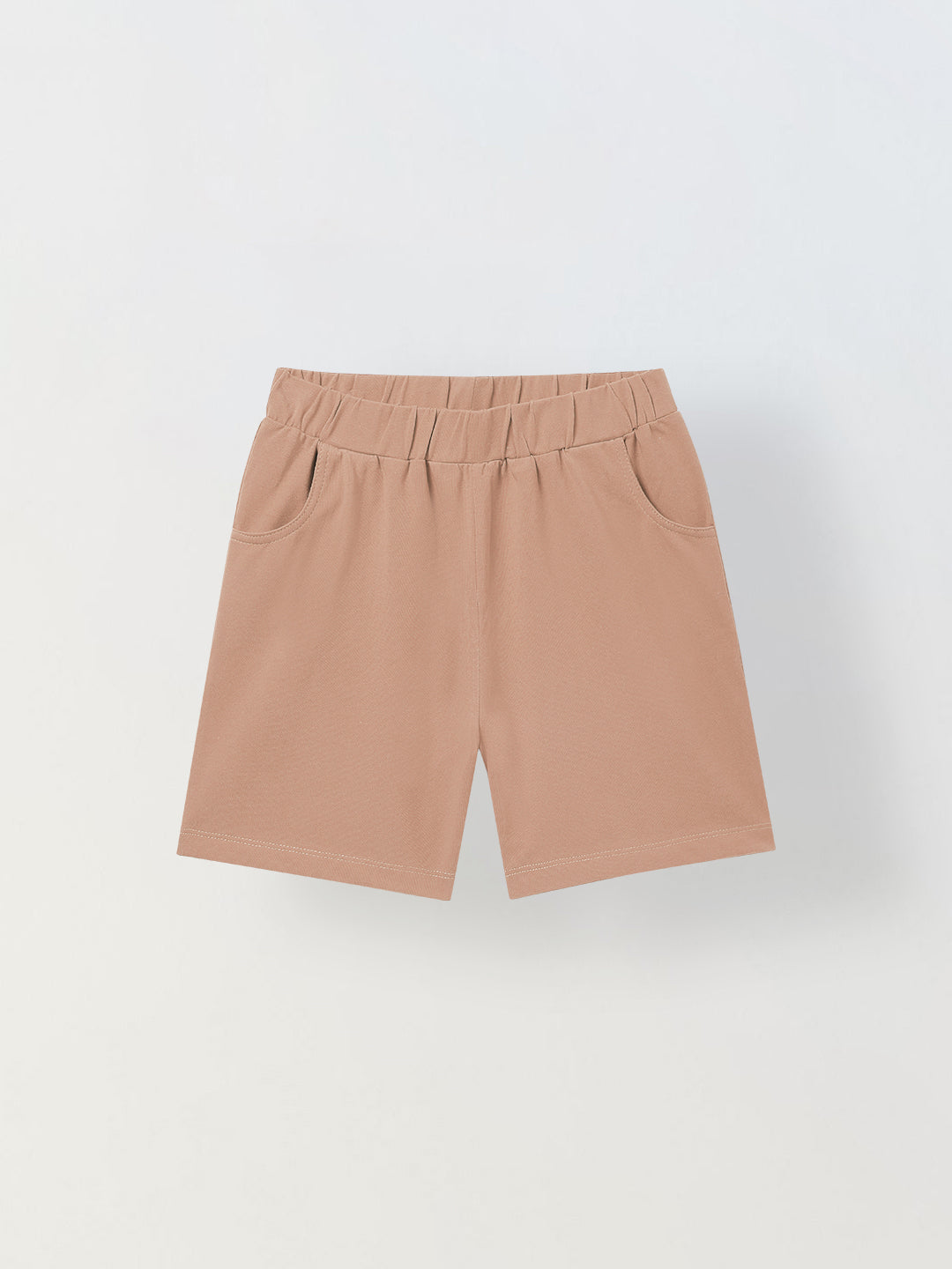 Spunkies Boys Brown Solid Collared Short Sleeves Polo T-Shirt and Shorts Set