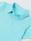 Spunkies Boys Aqua Solid Collared Short Sleeves Polo T-Shirt and Shorts Set