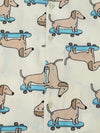 Off White Dachshund Print Cotton Co-Ord Set For Boy