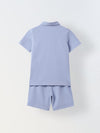 Blue Heron Cotton Collar Neck Co Ord Set For Boys
