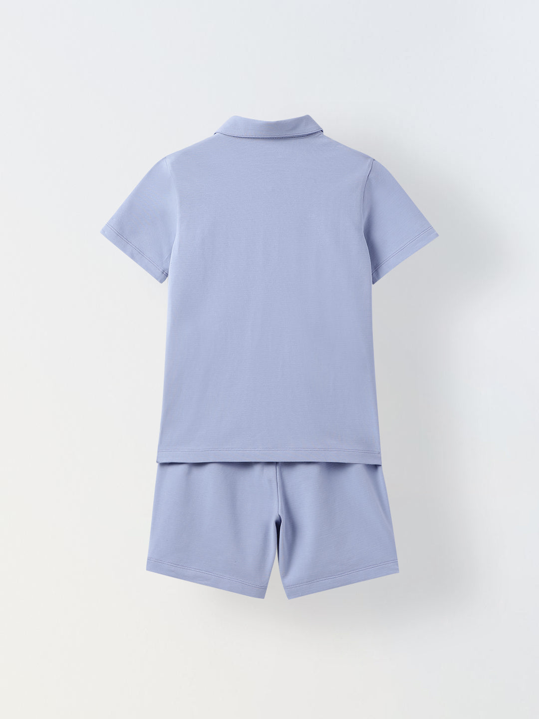 Blue Heron Cotton Collar Neck Co Ord Set For Boys