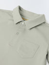 Mineral Grey Cotton Collar Neck Co-Ord Set For Boys