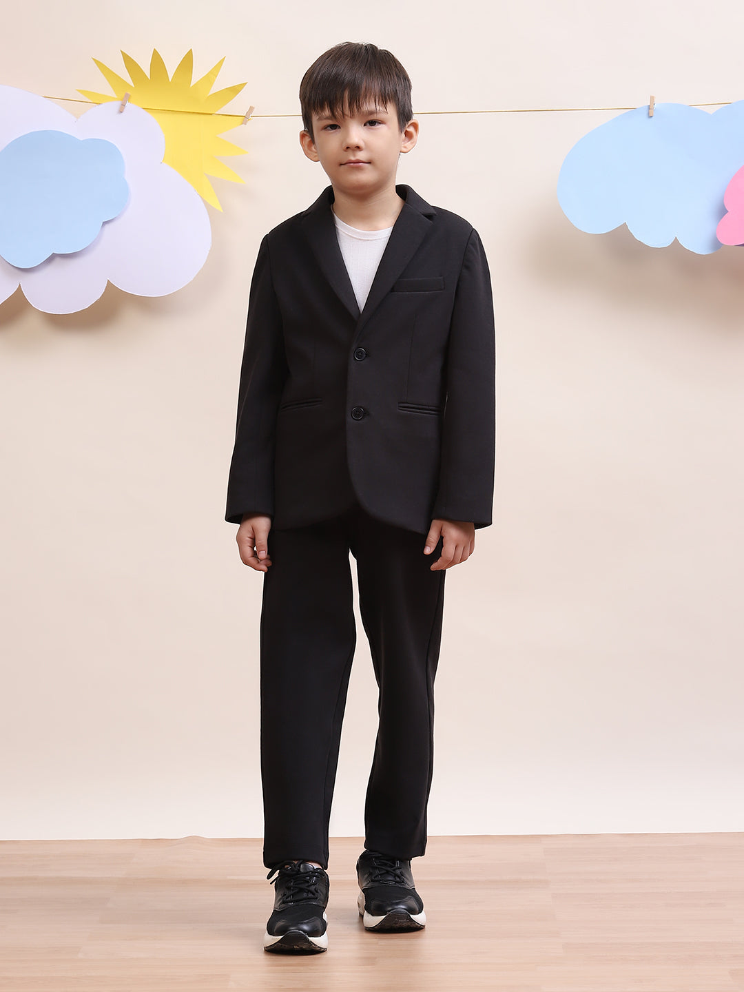 Boys' Black Formal Blazer Suit Set