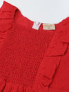 Red Schifli Ruffle Sleeve Jumpsuit