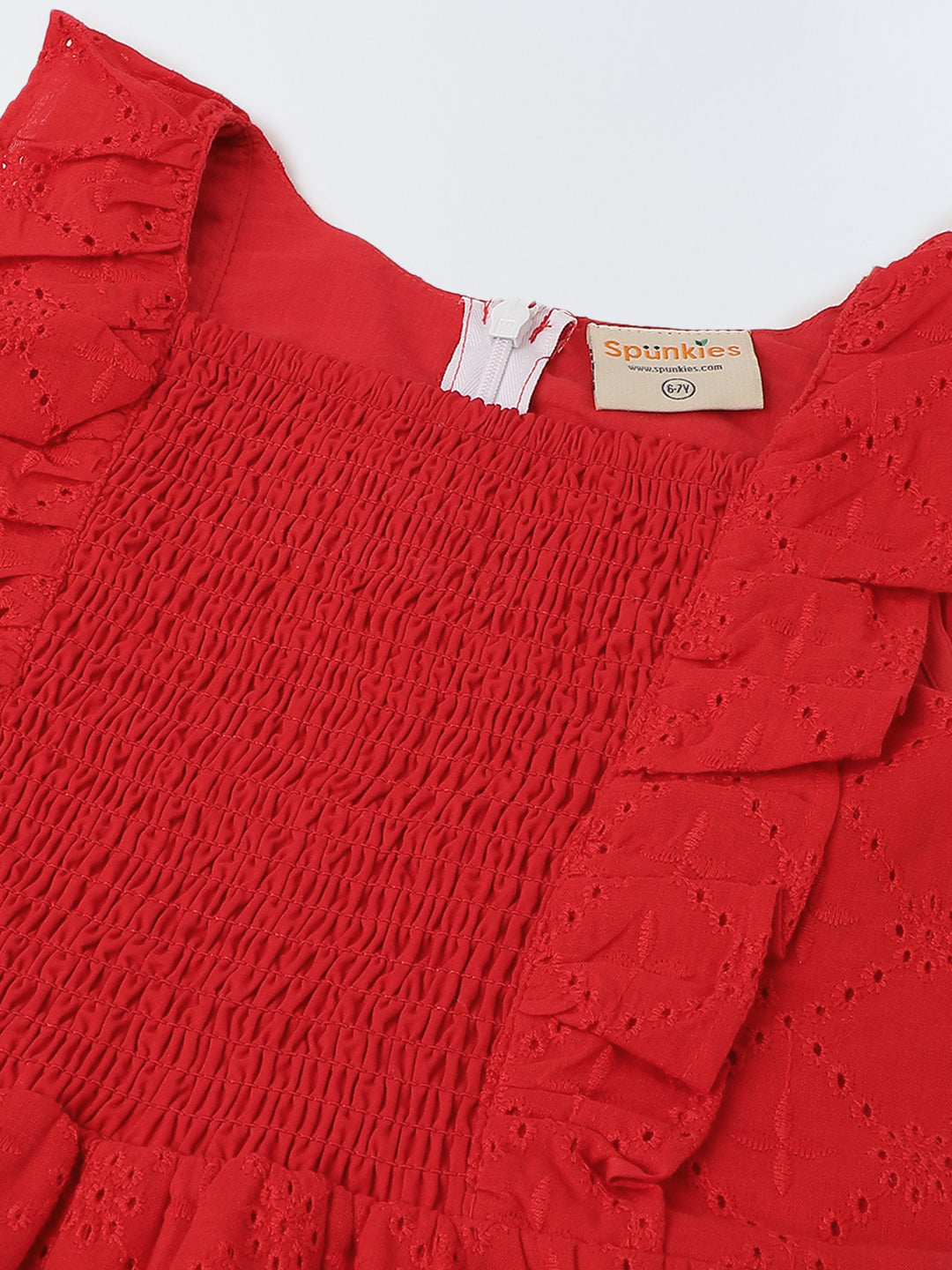 Red Schifli Ruffle Sleeve Jumpsuit