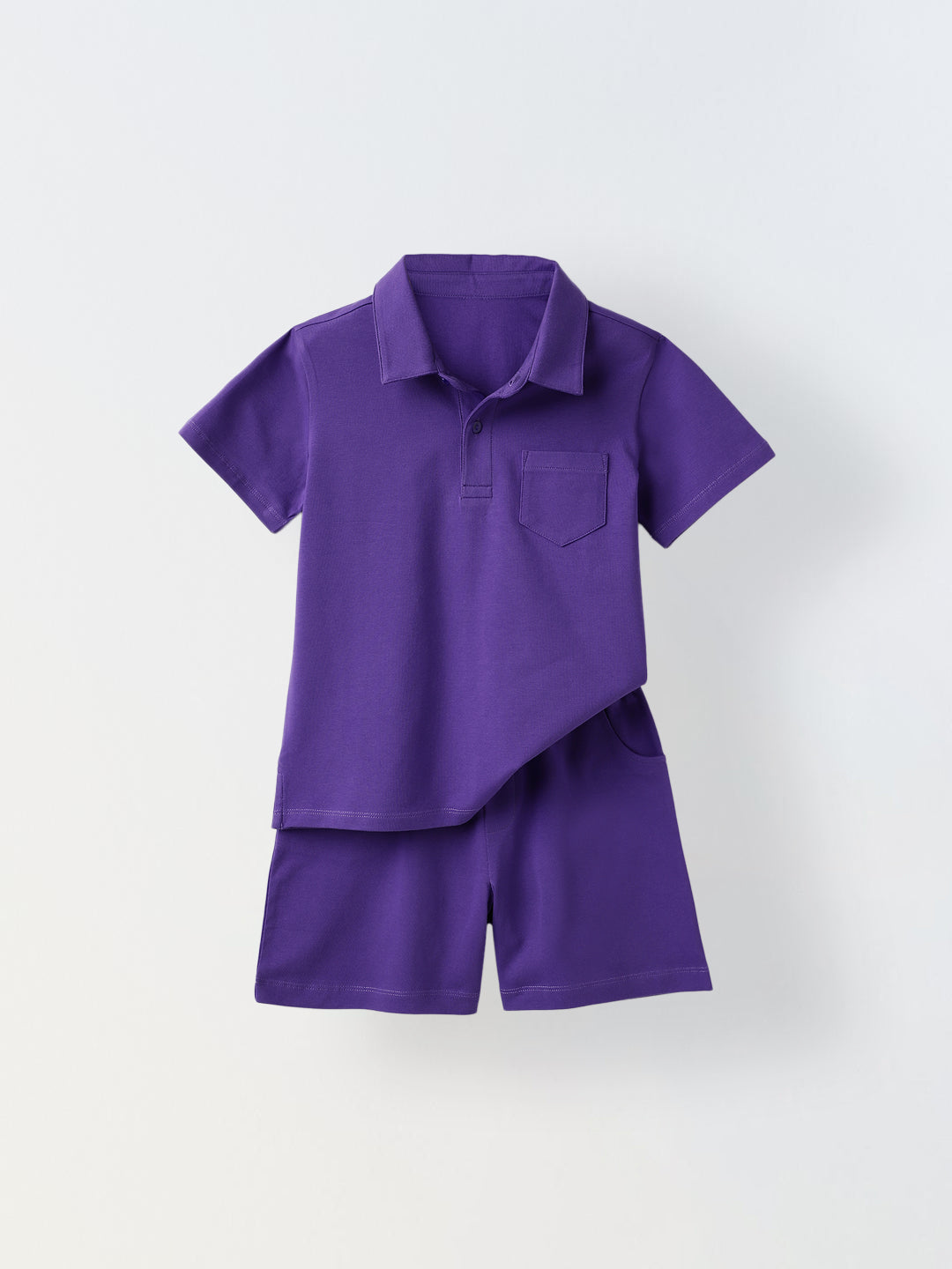 Navy Cotton Polo T-Shirt Co-Ord Set-Boys