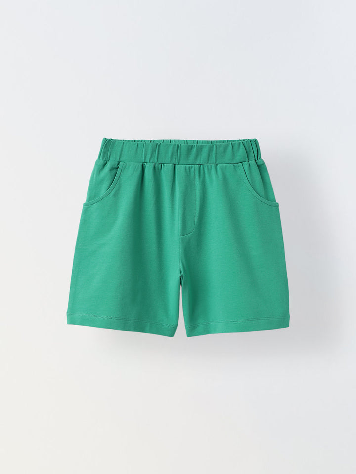 Green Cotton Polo T-Shirt Co-Ord Set-Boys