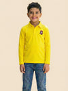 Boys Yellow Collar Neck Polo T-Shirt with Patch