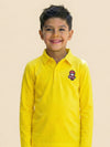 Boys Yellow Collar Neck Polo T-Shirt with Patch