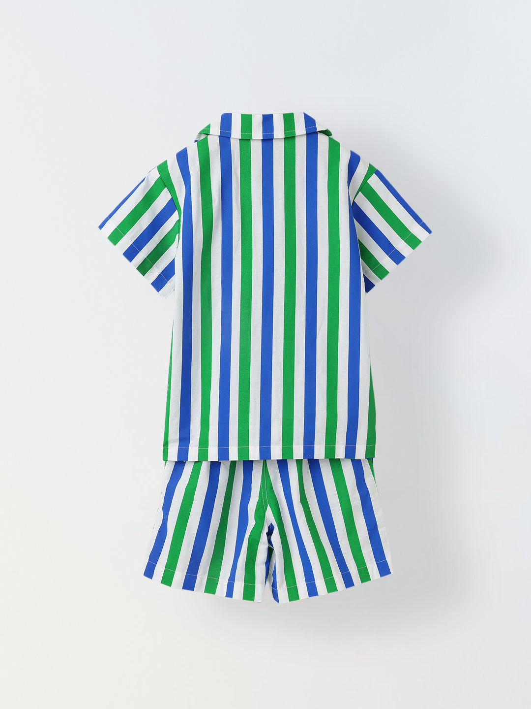 Bright Striped Cotton T-Shirt and Shorts Set