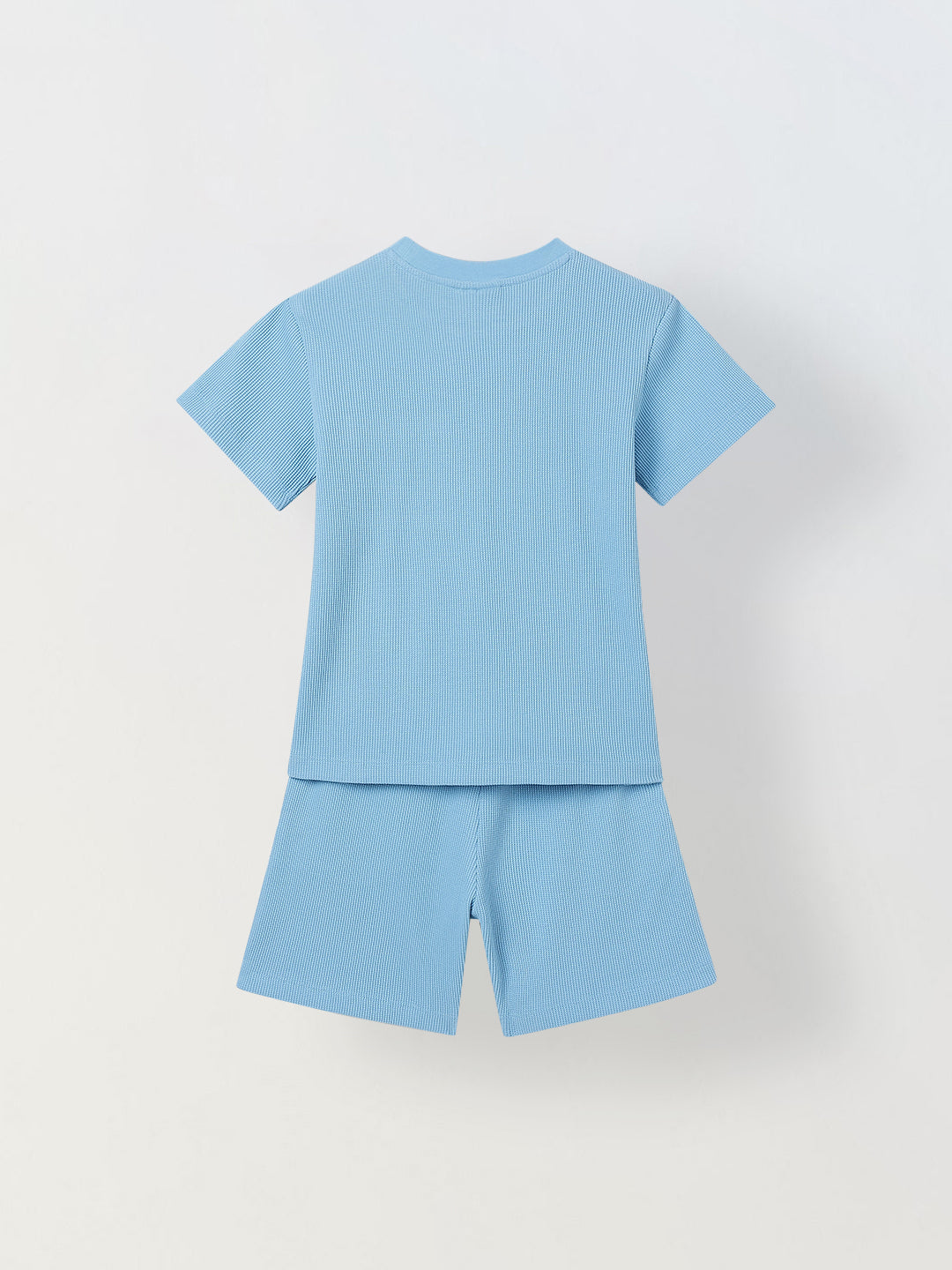 Spunkies Boys Blue Solid Crew Neck Short Sleeves T-Shirt and Shorts Set
