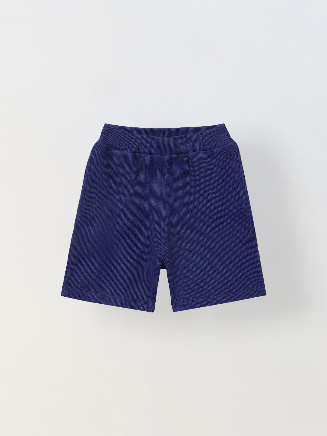 Spunkies Boys Navy Blue Solid Crew Neck Short Sleeves T-Shirt and Shorts Set