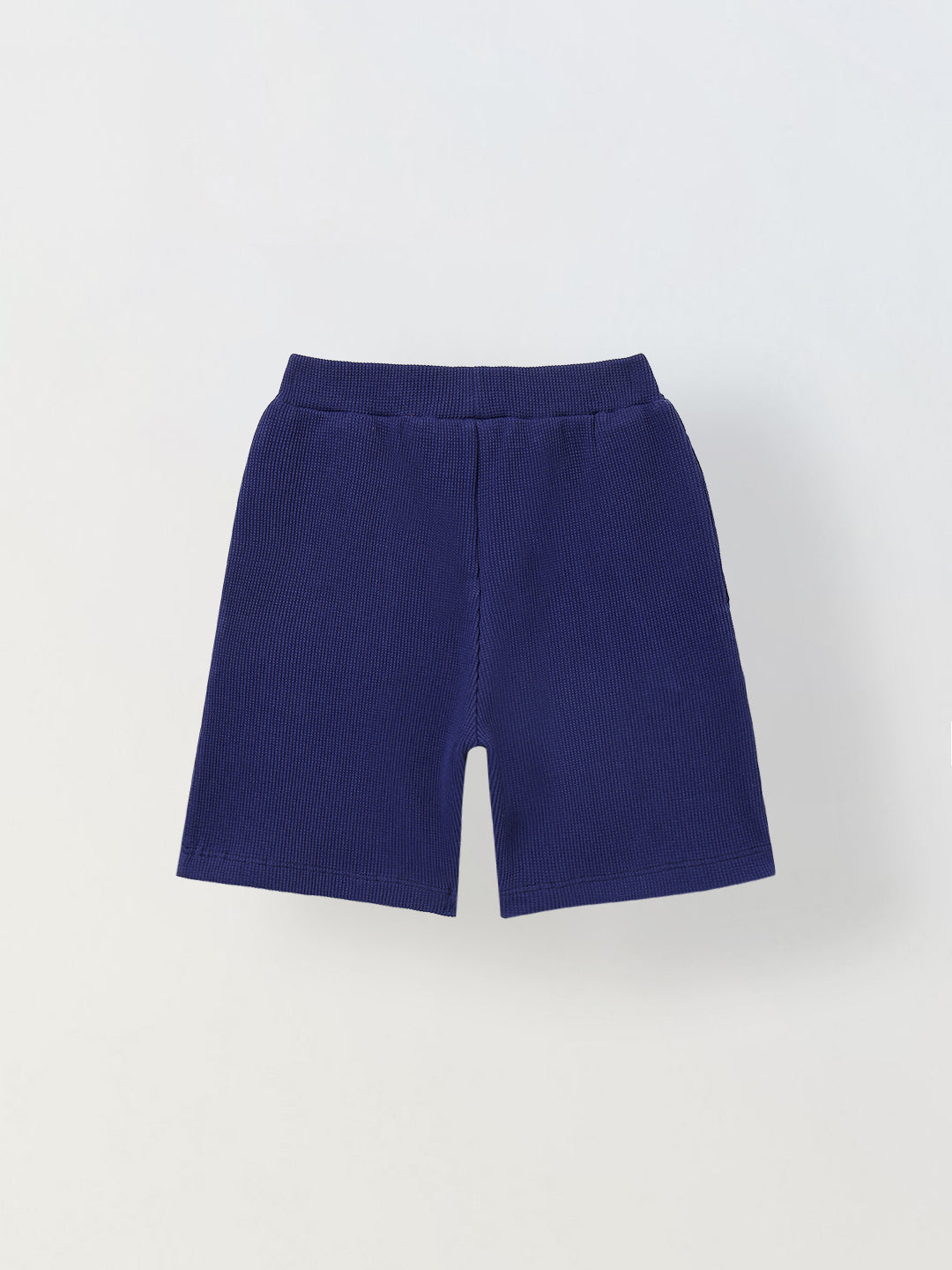 Spunkies Boys Navy Blue Solid Crew Neck Short Sleeves T-Shirt and Shorts Set