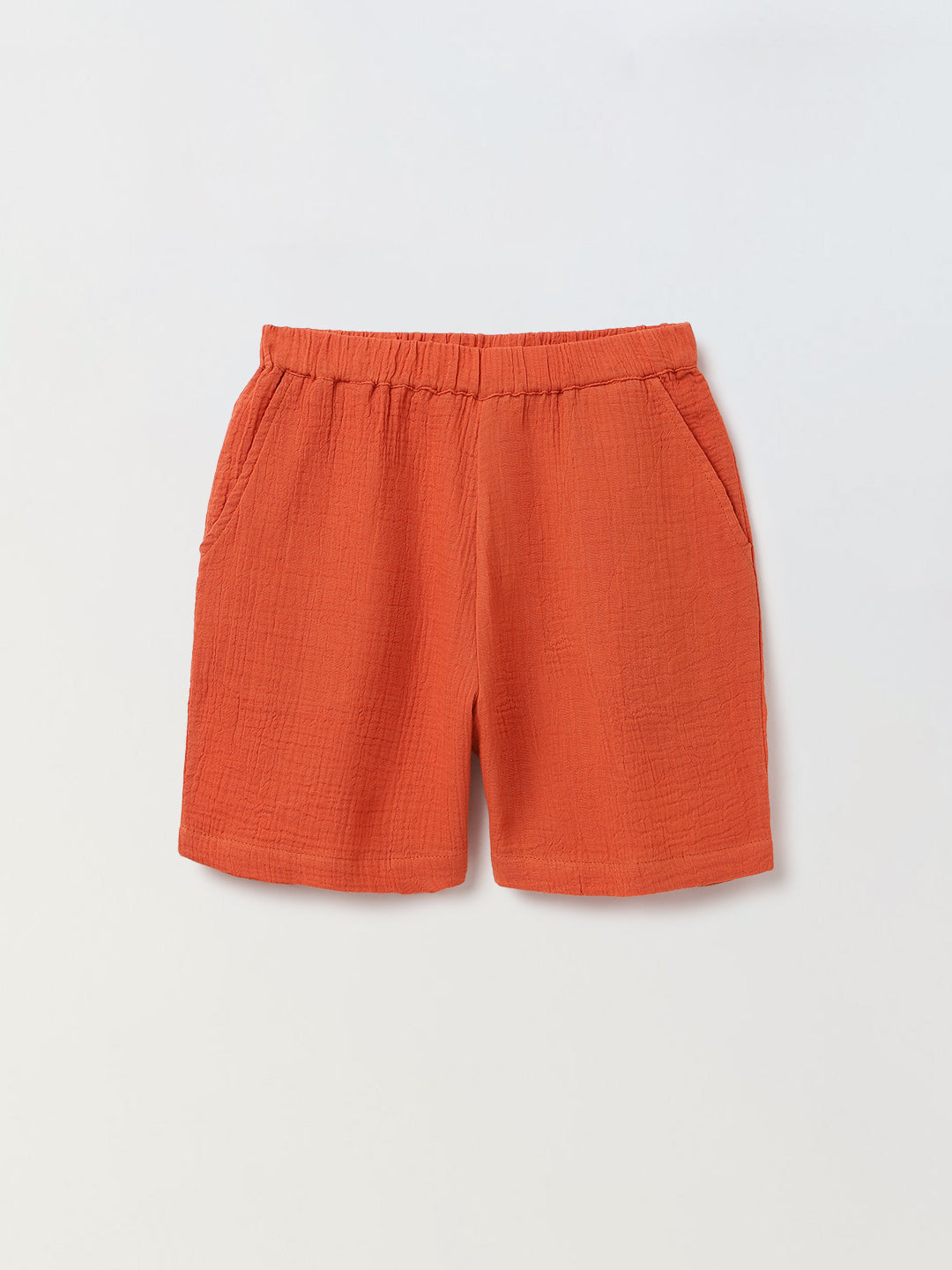 Boys Red Cotton Gauze Summer Sets