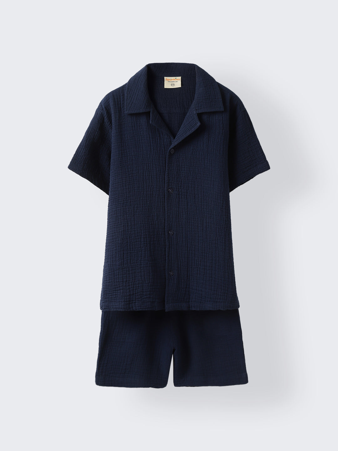 Boys Navy Cotton Gauze Summer Sets