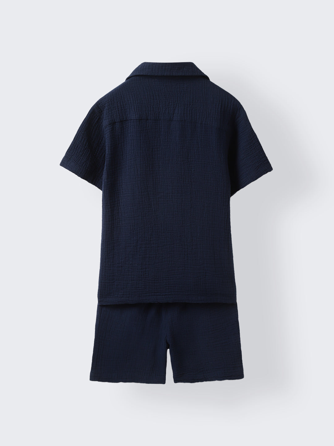 Boys Navy Cotton Gauze Summer Sets