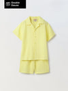 Boys Yellow Cotton Gauze Summer Sets