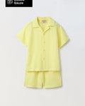 Boys Yellow Cotton Gauze Summer Sets