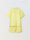 Boys Yellow Cotton Gauze Summer Sets