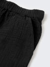 Boys Black Cotton Gauze Summer Sets