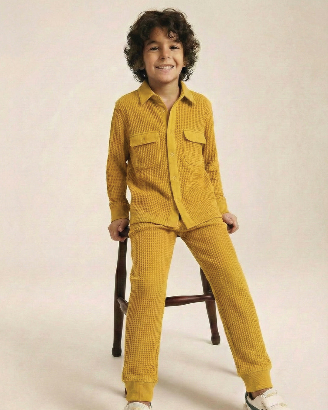Boys Waffle Full Sleeves Everyday Play Sets