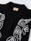 Black Cotton Gauze Embroidered Set
