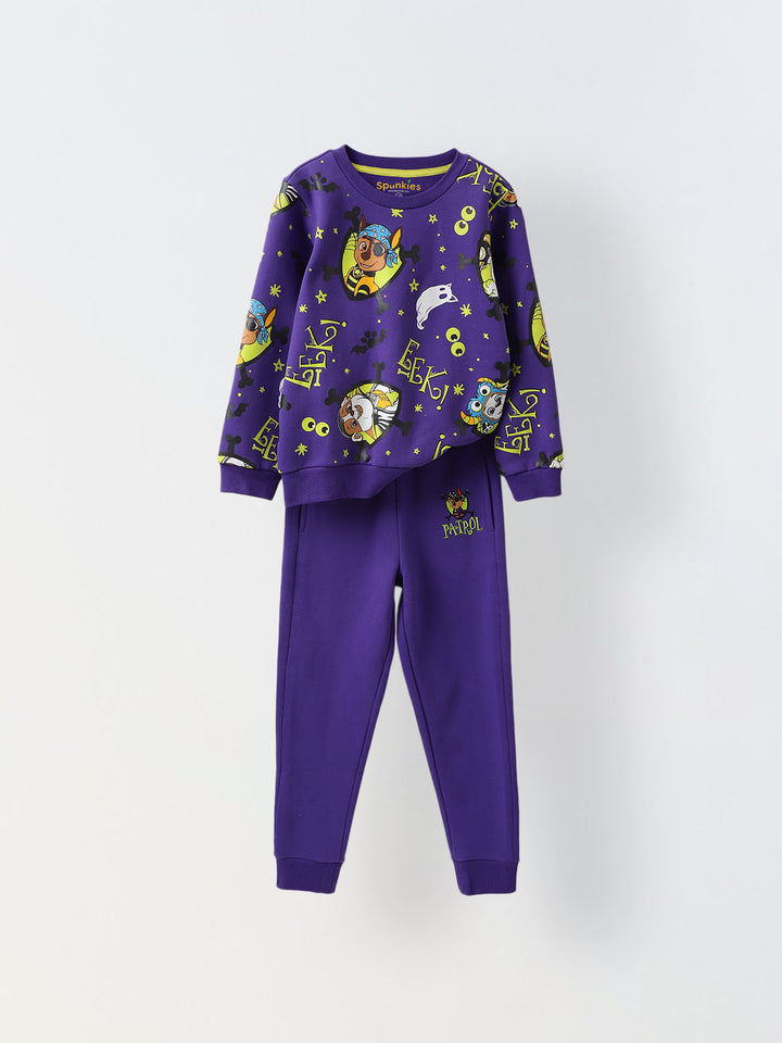 Purple Cartoon print set