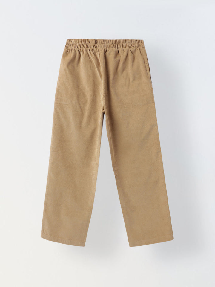 Boys Brown Corduroy Dual Pocket Shirt & Bottom Set