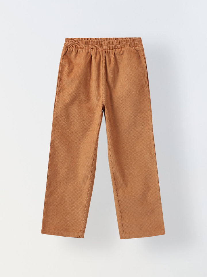 Boys Peach Cordary Dual Pocket Shirt & Bottom Set