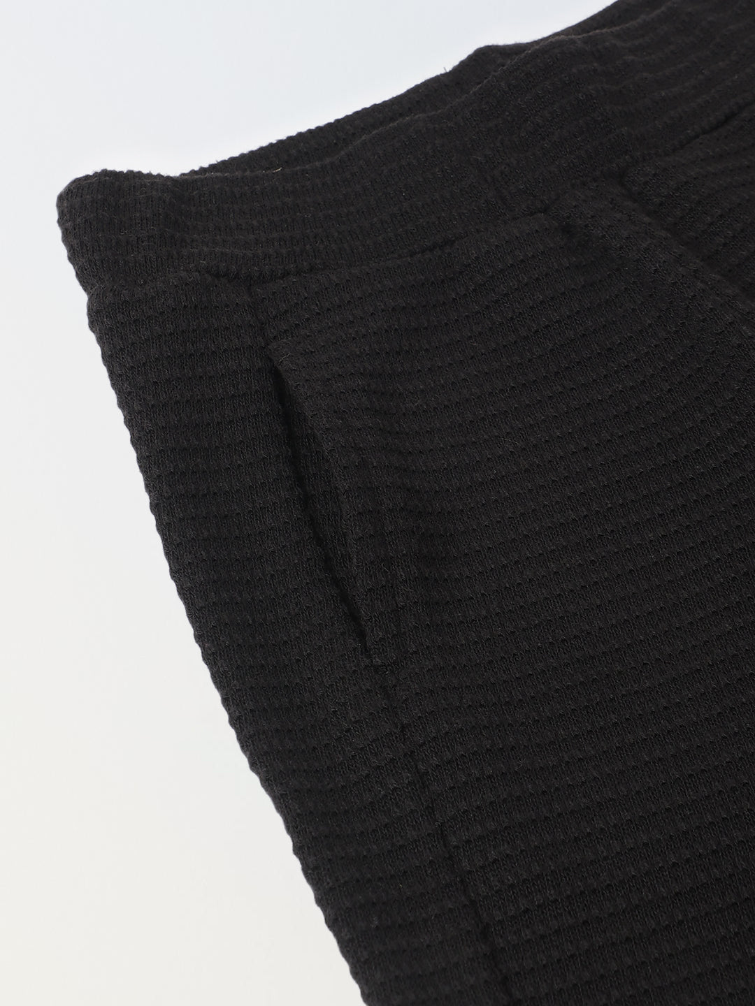 Boy Black Waffle Knit Popsicle Patch Top with Bottom Set