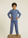 Boy Blue Waffle Knit Otoman Rib Top with Bottom Set
