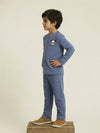 Boy Blue Waffle Knit Otoman Rib Top with Bottom Set