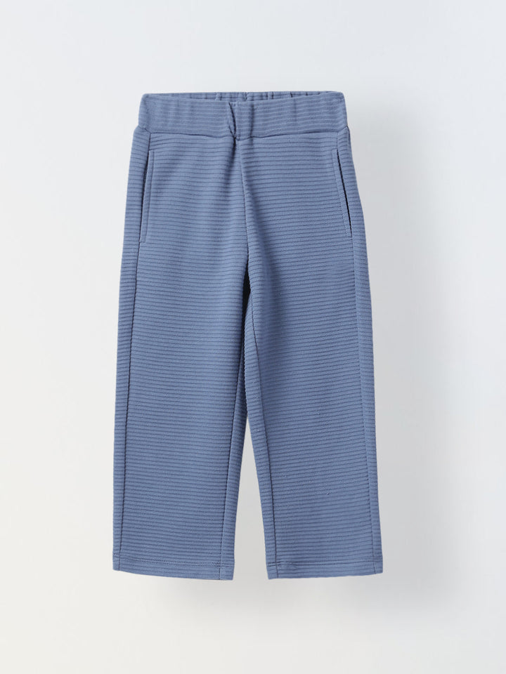Boy Blue Waffle Knit Otoman Rib Top with Bottom Set