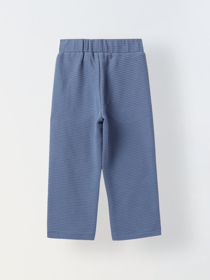 Boy Blue Waffle Knit Otoman Rib Top with Bottom Set